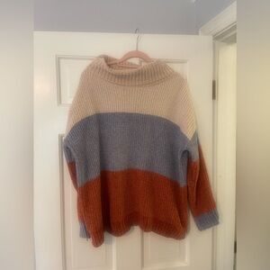 Pink lily womens stripped sweater size large